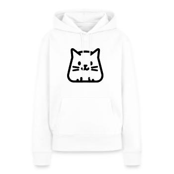 chaton - Sweat à capuche Premium bio Femme - blanc - Devant - Julia (174cm)