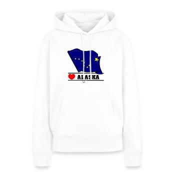 Flag Alaska heart ALASKA - Women’s Premium Organic Hoodie - white - Front - Julia (174cm)