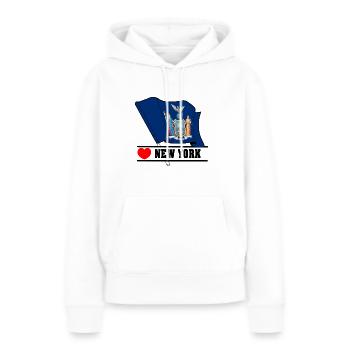 Flag New York heart NEW YORK - Women’s Premium Organic Hoodie - white - Front - Julia (174cm)