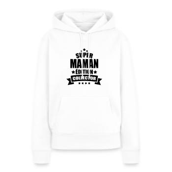 super maman édition collector - Sweat à capuche Premium bio Femme - blanc - Devant - Julia (174cm)