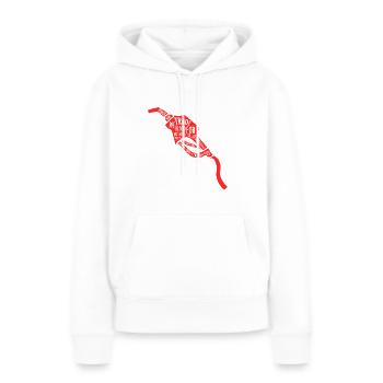 Blood Oil - Sweat à capuche Premium bio Femme - blanc - Devant - Julia (174cm)