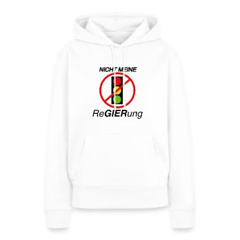 ReGIERung - Frauen Premium Bio Hoodie - Weiß - Vorne - Julia (174cm)