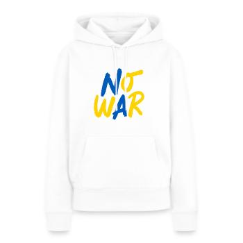 no war - Frauen Premium Bio Hoodie - Weiß - Vorne - Julia (174cm)