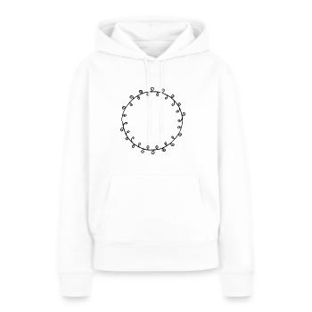 Guirlande florale Fleurs Cœurs 23 Zone de dessin 23 - Sweat à capuche Premium bio Femme - blanc - Devant - Julia (174cm)