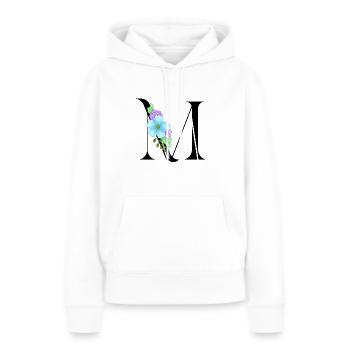 Eleganter Buchstabe 'M' mit Blumen - Frauen Premium Bio Hoodie - Weiß - Vorne - Julia (174cm)