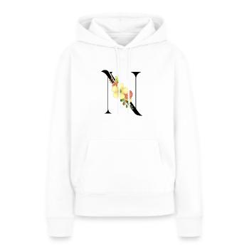 Eleganter Buchstabe 'T' mit Blumen - Frauen Premium Bio Hoodie - Weiß - Vorne - Julia (174cm)