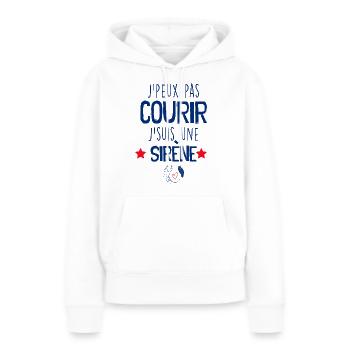Une Sirène ça ne court pas Cadeau Drôle Femme - Sweat à capuche Premium bio Femme - blanc - Devant - Julia (174cm)
