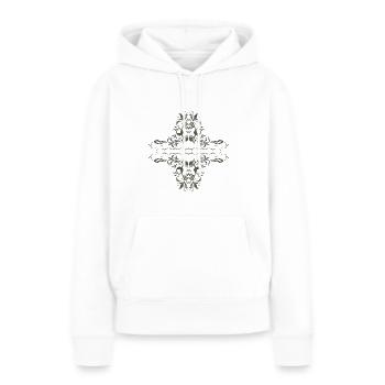 Élément décoratif - Sweat à capuche Premium bio Femme - blanc - Devant - Julia (174cm)