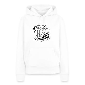 Hello Summer, Beach - Frauen Premium Bio Hoodie - Weiß - Vorne - Julia (174cm)