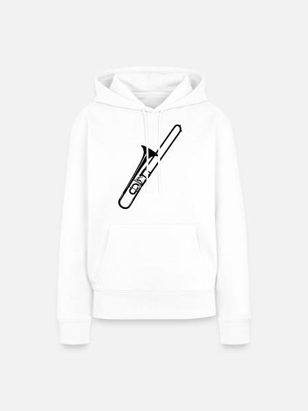 Posaune - Frauen Premium Bio Hoodie - Weiß
