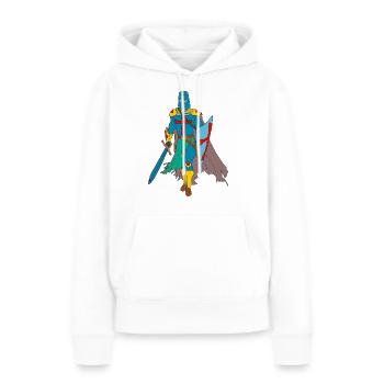 Ritter - Frauen Premium Bio Hoodie - Weiß - Vorne - Julia (174cm)