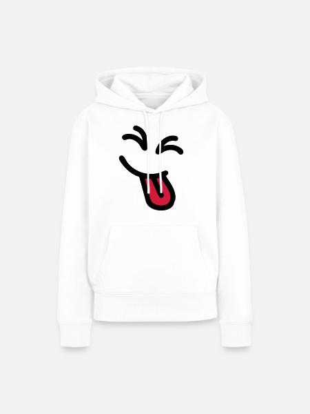 Cheeky Face - Frauen Premium Bio Hoodie - Weiß
