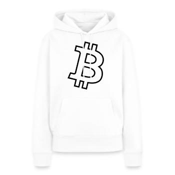 Bitcoin Log - Frauen Premium Bio Hoodie - Weiß - Vorne - Julia (174cm)