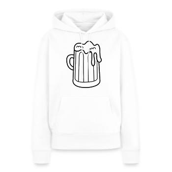 Bière - Sweat à capuche Premium bio Femme - blanc - Devant - Julia (174cm)