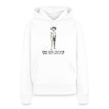 Emiliano Zapata - Sweat à capuche Premium bio Femme - blanc - Devant - Julia (174cm)