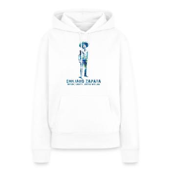 Emiliano Zapata - Sweat à capuche Premium bio Femme - blanc - Devant - Julia (174cm)