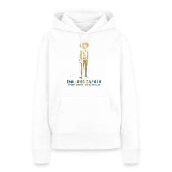 Emiliano Zapata - Sweat à capuche Premium bio Femme - blanc - Devant - Julia (174cm)