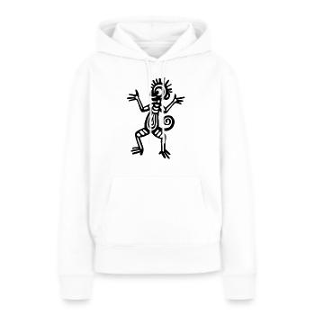 Inca Culture - Sweat à capuche Premium bio Femme - blanc - Devant - Julia (174cm)