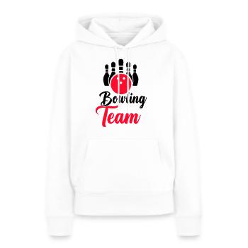 Équipe de bowling - Sweat à capuche Premium bio Femme - blanc - Devant - Julia (174cm)