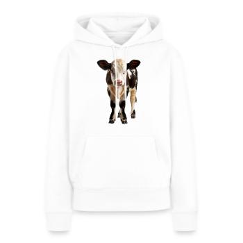 Ein junges Kalb - Frauen Premium Bio Hoodie - Weiß - Vorne - Julia (174cm)
