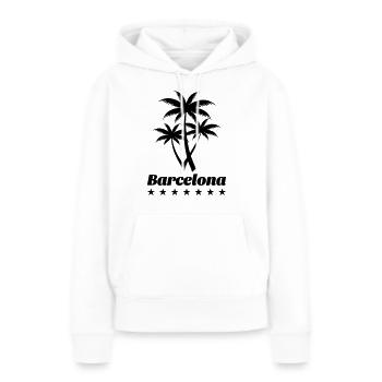 Barcelone - Sweat à capuche Premium bio Femme - blanc - Devant - Julia (174cm)