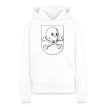 Crâne et os - Sweat à capuche Premium bio Femme - blanc - Devant - Julia (174cm)