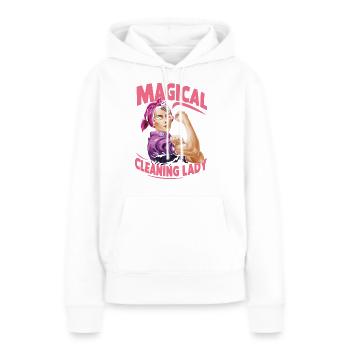 Witziges Design für Putzfeen - Frauen Premium Bio Hoodie - Weiß - Vorne - Julia (174cm)
