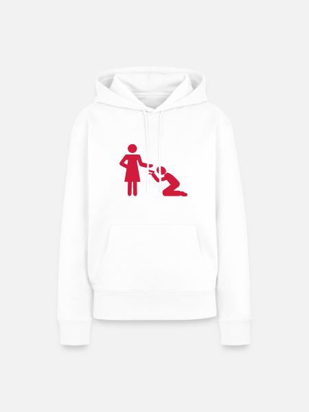 Frau - Mann - Frauen Premium Bio Hoodie - Weiß