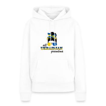 Ukrainians Grandma Babushka Grandma Ukraine Flag - Women’s Premium Organic Hoodie - white - Front - Julia (174cm)