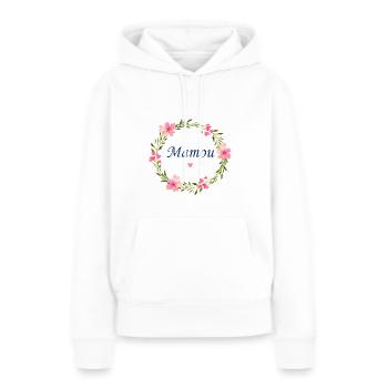 Mamou - Sweat à capuche Premium bio Femme - blanc - Devant - Julia (174cm)
