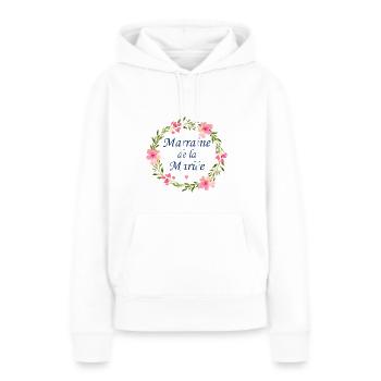 Marraine de la mariée - Sweat à capuche Premium bio Femme - blanc - Devant - Julia (174cm)