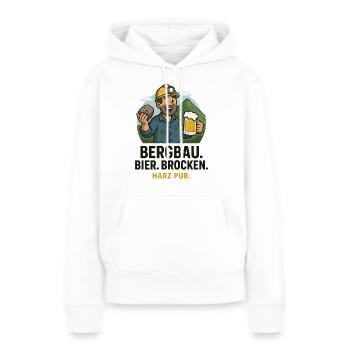 Mine de résine de morceaux de bière - Sweat à capuche Premium bio Femme - blanc - Devant - Julia (174cm)