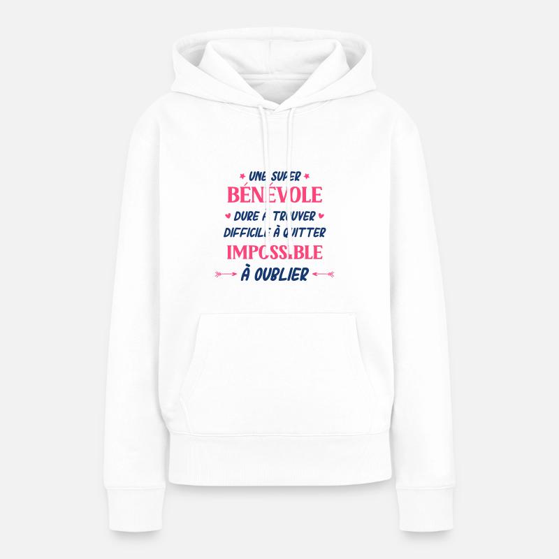 Super bénévole - Sweat à capuche Premium bio Femme - blanc