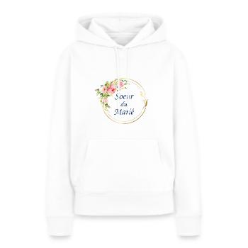 soeur du marié - Sweat à capuche Premium bio Femme - blanc - Devant - Julia (174cm)