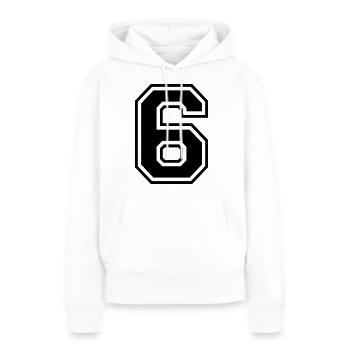 Nummer 6 - Frauen Premium Bio Hoodie - Weiß - Vorne - Julia (174cm)