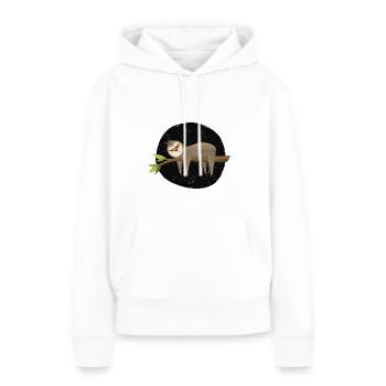 Ich kann nicht, ich bin faul - faul - Frauen Premium Bio Hoodie - Weiß - Vorne - Julia (174cm)