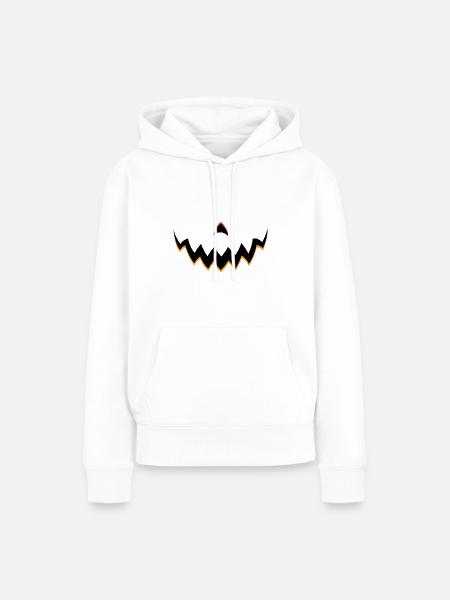 Kürbisgesicht - Frauen Premium Bio Hoodie - Weiß