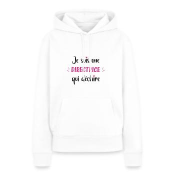Je suis une directrice qui déchire - Sweat à capuche Premium bio Femme - blanc - Devant - Julia (174cm)