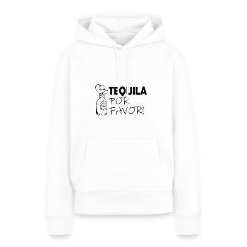 Alcool de liqueur Tequila sombrero - Sweat à capuche Premium bio Femme - blanc - Devant - Julia (174cm)