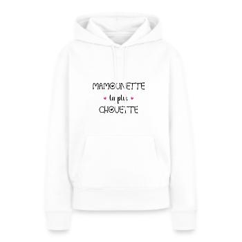 Mamounette la plus chouette - Sweat à capuche Premium bio Femme - blanc - Devant - Julia (174cm)