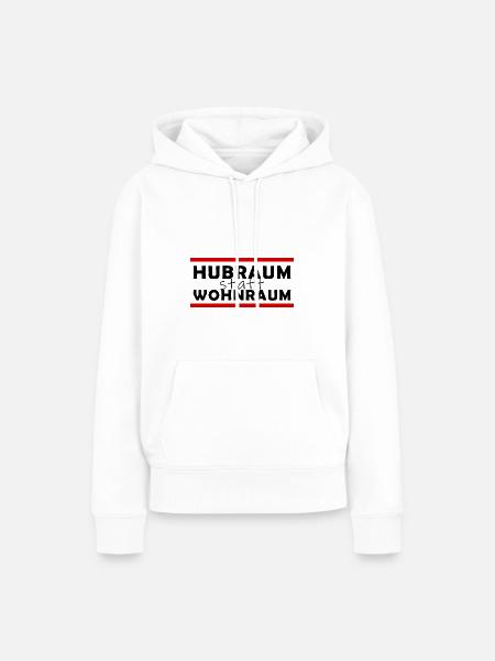 Hubraum statt Wohnraum - Frauen Premium Bio Hoodie - Weiß
