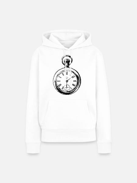clock - Frauen Premium Bio Hoodie - Weiß