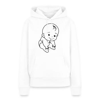 Bébé - Sweat à capuche Premium bio Femme - blanc - Devant - Julia (174cm)
