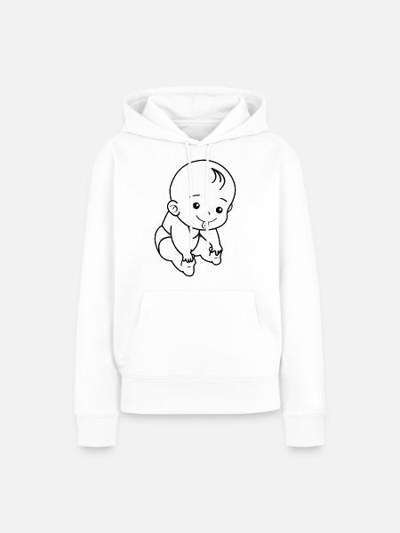 Baby - Frauen Premium Bio Hoodie - Weiß
