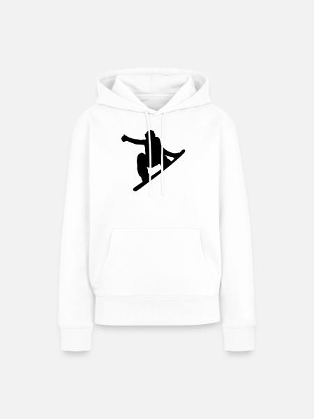 Snowboard - Frauen Premium Bio Hoodie - Weiß