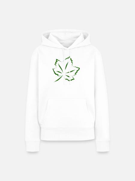 Dekoratives Blatt - Frauen Premium Bio Hoodie - Weiß