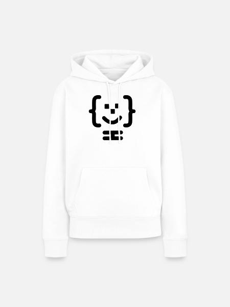 Code-Logo des Hauptprogrammierers - Frauen Premium Bio Hoodie - Weiß