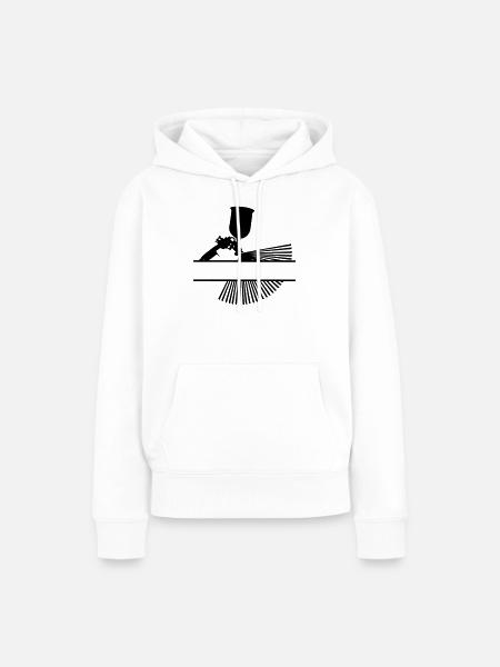 Spray mit Textbanner - Frauen Premium Bio Hoodie - Weiß
