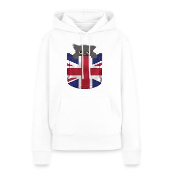 british cat pocket - Women’s Premium Organic Hoodie - white - Front - Julia (174cm)