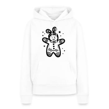 Bonhomme en pain d’épice - Sweat à capuche Premium bio Femme - blanc - Devant - Julia (174cm)